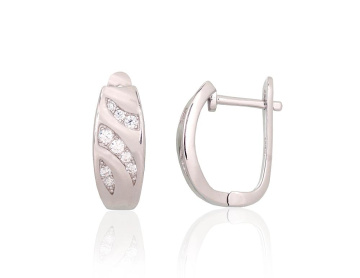 Silver earrings with 'english' lock 