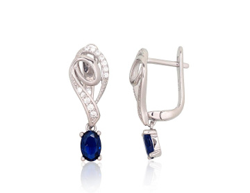 Silver earrings with 'english' lock 