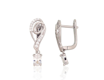 Silver earrings with 'english' lock 