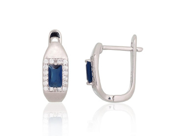 Silver earrings with 'english' lock 