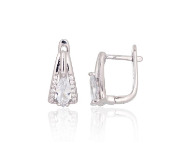 Silver earrings with 'english' lock 