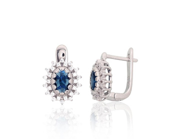 Silver earrings with 'english' lock 