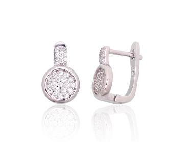 Silver earrings with 'english' lock 