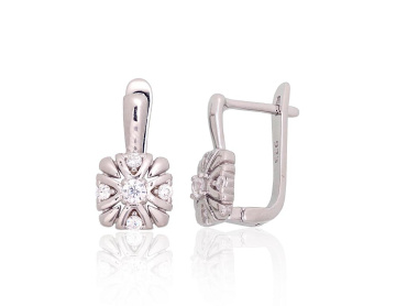 Silver earrings with 'english' lock 