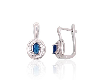 Silver earrings with 'english' lock 