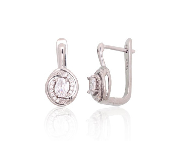 Silver earrings with 'english' lock 