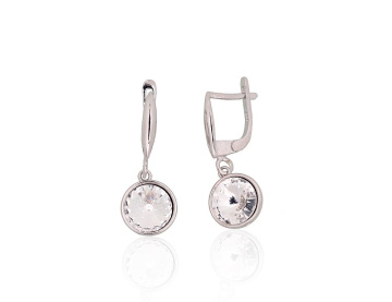 Silver earrings with 'english' lock 