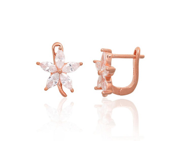 Серебряные серьги на английском замке 