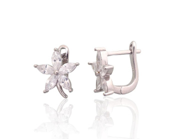 Серебряные серьги на английском замке 