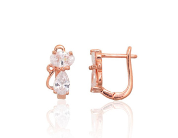 Серебряные серьги на английском замке 