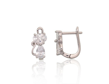 Серебряные серьги на английском замке 