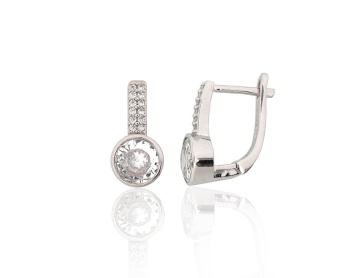 Серебряные серьги на английском замке 