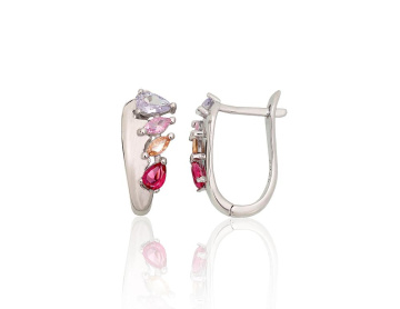 Серебряные серьги на английском замке 