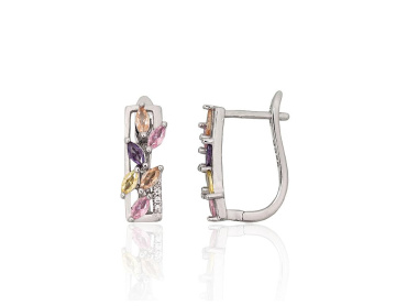 Серебряные серьги на английском замке 