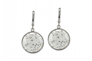 Silver earrings with jewelry glass 