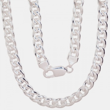 Silver chain Curb 7 mm 