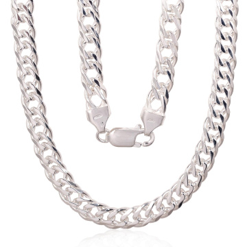 Silberne Kette Double rombo 6 mm , Diamantenbearbeitung der Facetten 