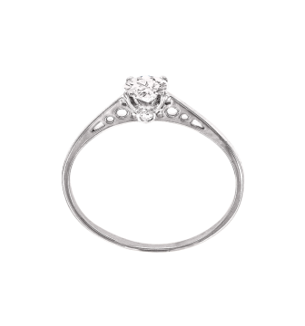 Lady´s ring in white gold of 585 assay value (14K) with zirconia 