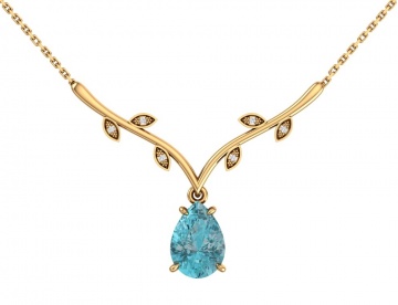 Bracelet and necklace in red gold of 585 assay value with blue Topaz 