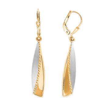 Earrings in yellow and white gold of 585 assay value 