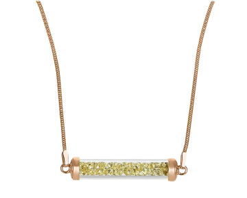 Necklace with pendant made of silver 925 rose gold plated with glass 