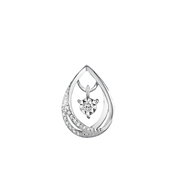 Pendant in white gold of 585 assay value with Dancing Diamonds 