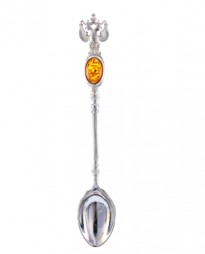Infant silver spoon with amber 