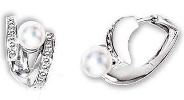Ohrringe aus 925er Sterling Silber mit Perlen, Zirkonia 