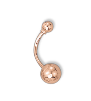 Belly piercing in red gold of 585 assay value 