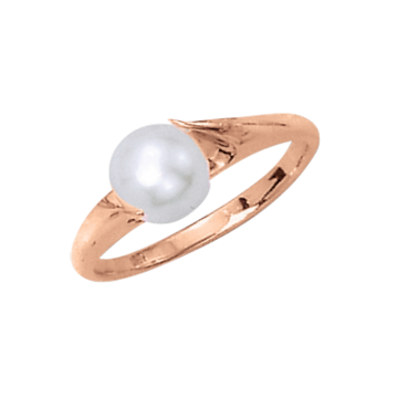 Lady´s ring in red gold of 585 assay value with pearls 
