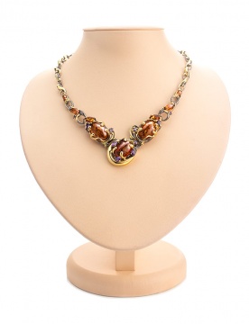 Gold-plated silver collier with Amber 