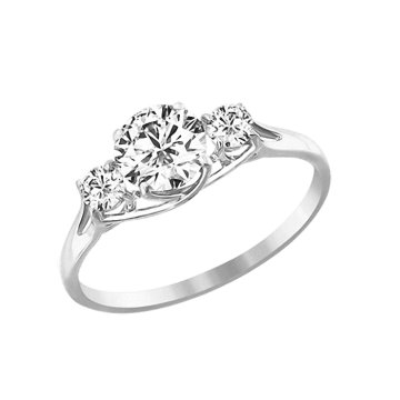 Женское кольцо из белого Золота 585 пробы с кристаллами Swarovski 