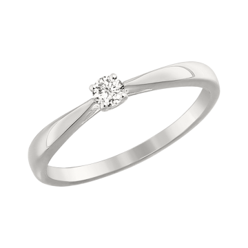 Женское кольцо из белого Золота 585 пробы с фианитами 