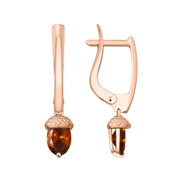 Ohrringe aus Rotgold 585° mit Swarovski Kristall 