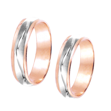 Обручальное кольцо в красном с белым золоте 585 пробы 