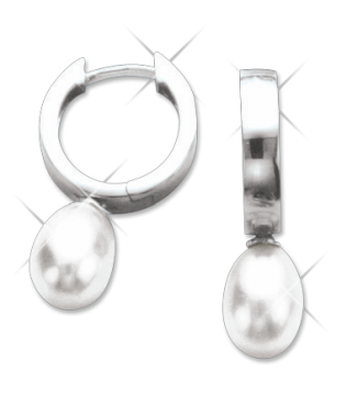 Creolen aus 925er Sterling Silber mit Perlen 