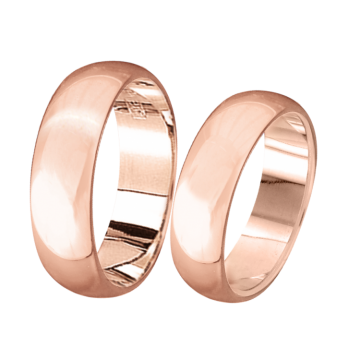 Wedding ring in red gold of 585 assay value 
