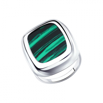 Lady´s silver ring with malachite HTS 