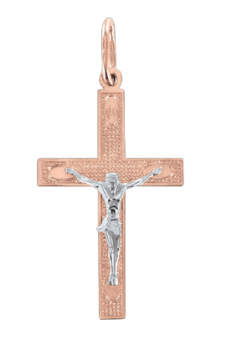 Крестик православный из красного золота 585 пробы 