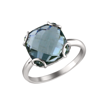 Женское серебряное кольцо 925 пробы. Вставка: Кварц 18,5 mm