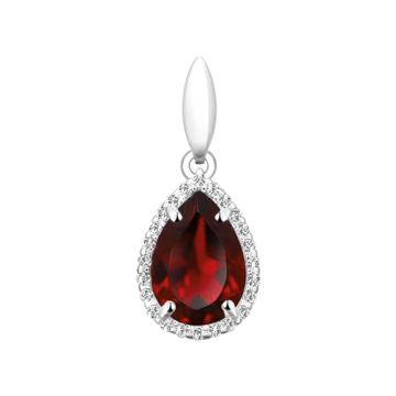 Silver pendant with cubic zirconia and garnet 