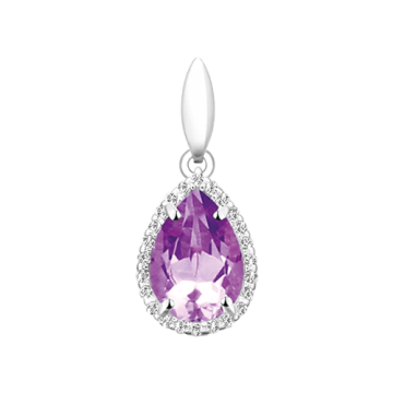 Silver pendant with cubic zirconia and amethyst 