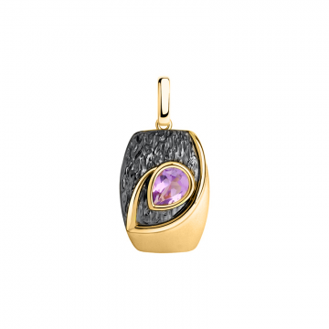 Gold-plated silver pendant with amethyst 