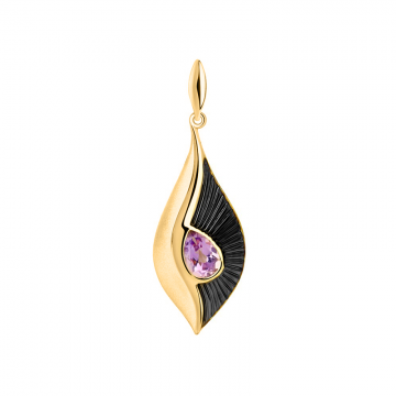 Gold-plated silver pendant with amethyst 