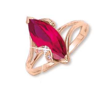 Кольцо из красного Золота с Рубином и Фианитами 
