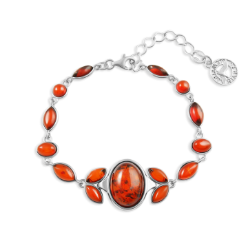 Silver bracelet with amber 