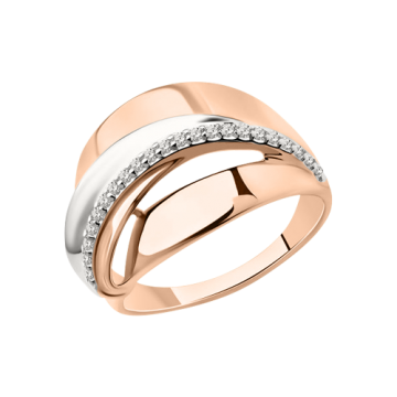 Vergoldete Damen-ring aus 925er Silber mit Zirkonia 