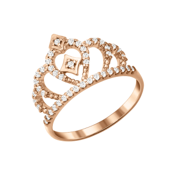 Gold-plated silver and rhodium ring with zirconia 