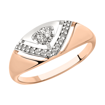 Vergoldete Damen-ring aus 925er Silber mit Zirkonia 