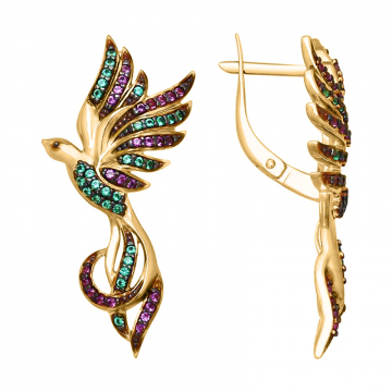 Gold-plated earrings with zirconia 